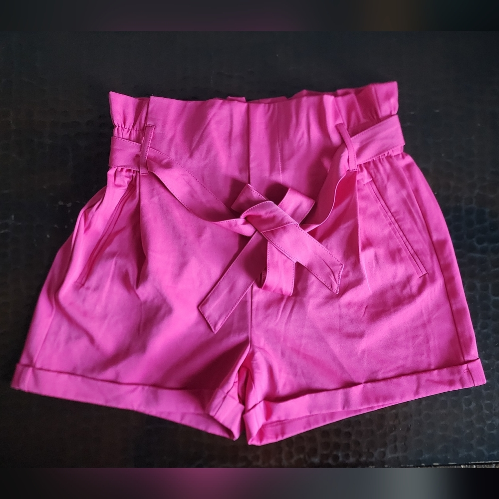 Hot pink casual shorts